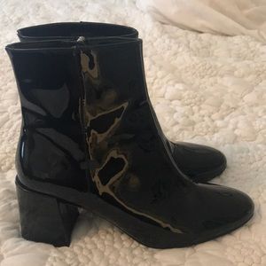 Black patent ankle boots from Urban Outfitters